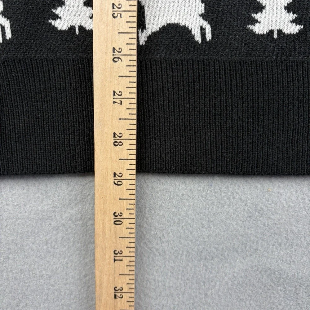 Jack Daniel's Locale Christmas Sweater Men's XL Black White Reindeer Fair Isle